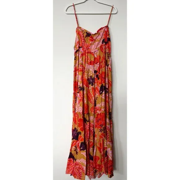 NWT Farm Rio Beige Jungle Panther Lenzing™ Ecovero™ Viscose Maxi Dress, Size XL - Picture 6 of 12